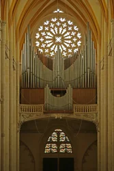 West rose window and organ